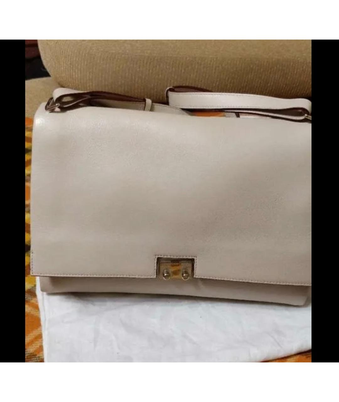 BALLY Бежевая кожаная сумка через плечо, фото 5