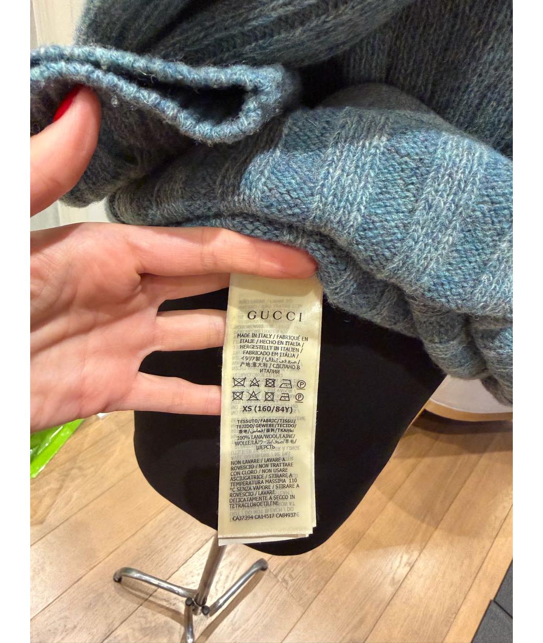 GUCCI Зеленые шерстяное повседневное платье, фото 2