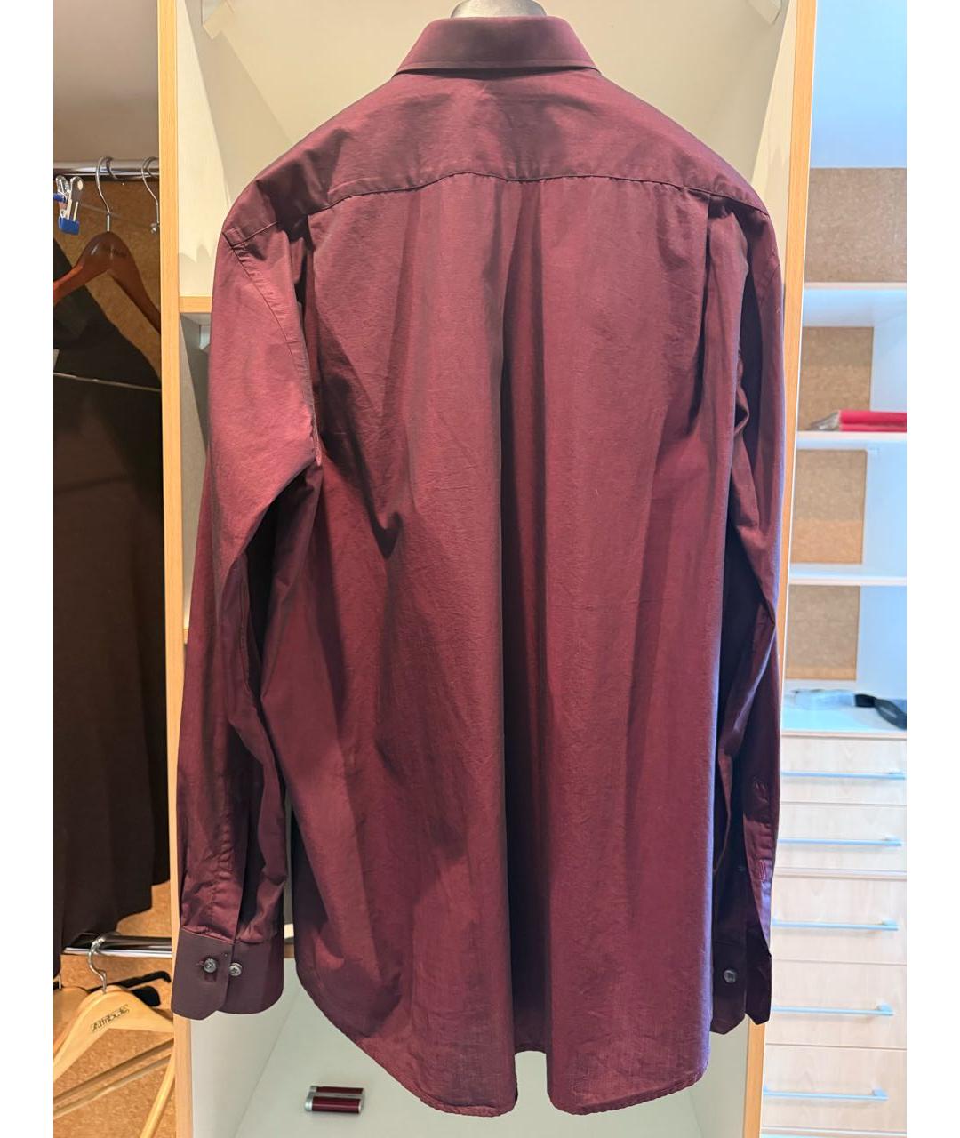 PAL ZILERI Бордовая хлопковая классическая рубашка, фото 2