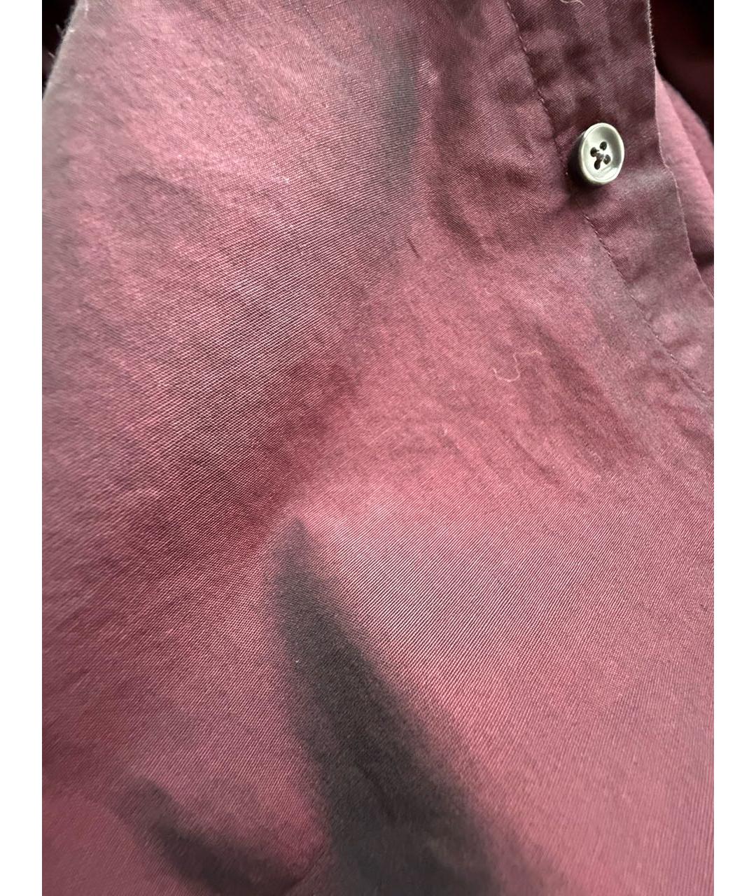 PAL ZILERI Бордовая хлопковая классическая рубашка, фото 7