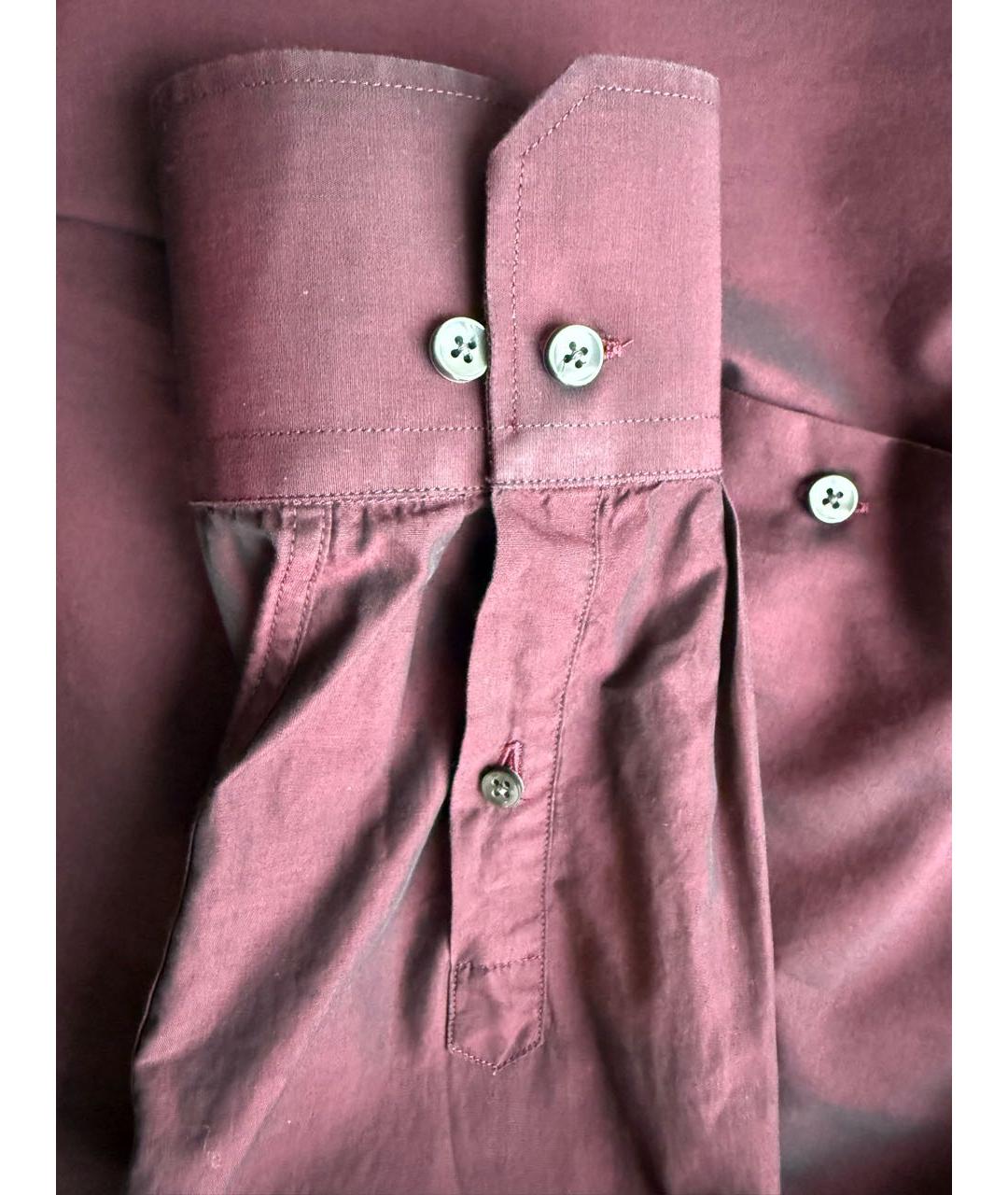 PAL ZILERI Бордовая хлопковая классическая рубашка, фото 4