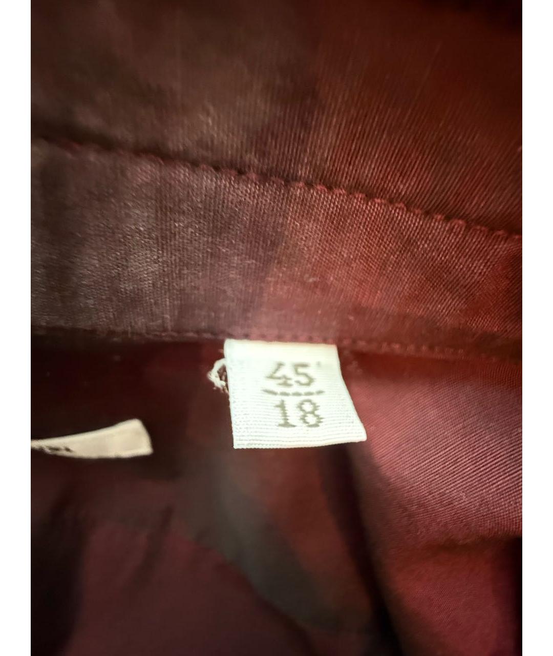 PAL ZILERI Бордовая хлопковая классическая рубашка, фото 5