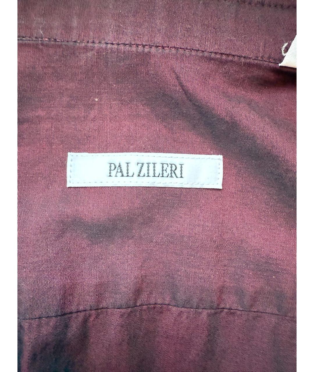 PAL ZILERI Бордовая хлопковая классическая рубашка, фото 3
