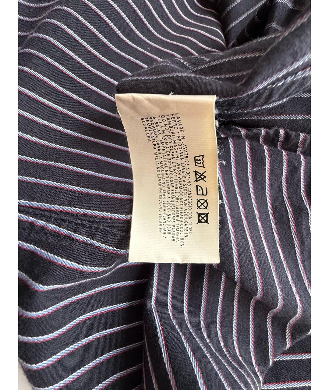 ARMANI JEANS Темно-синяя хлопковая кэжуал рубашка, фото 4