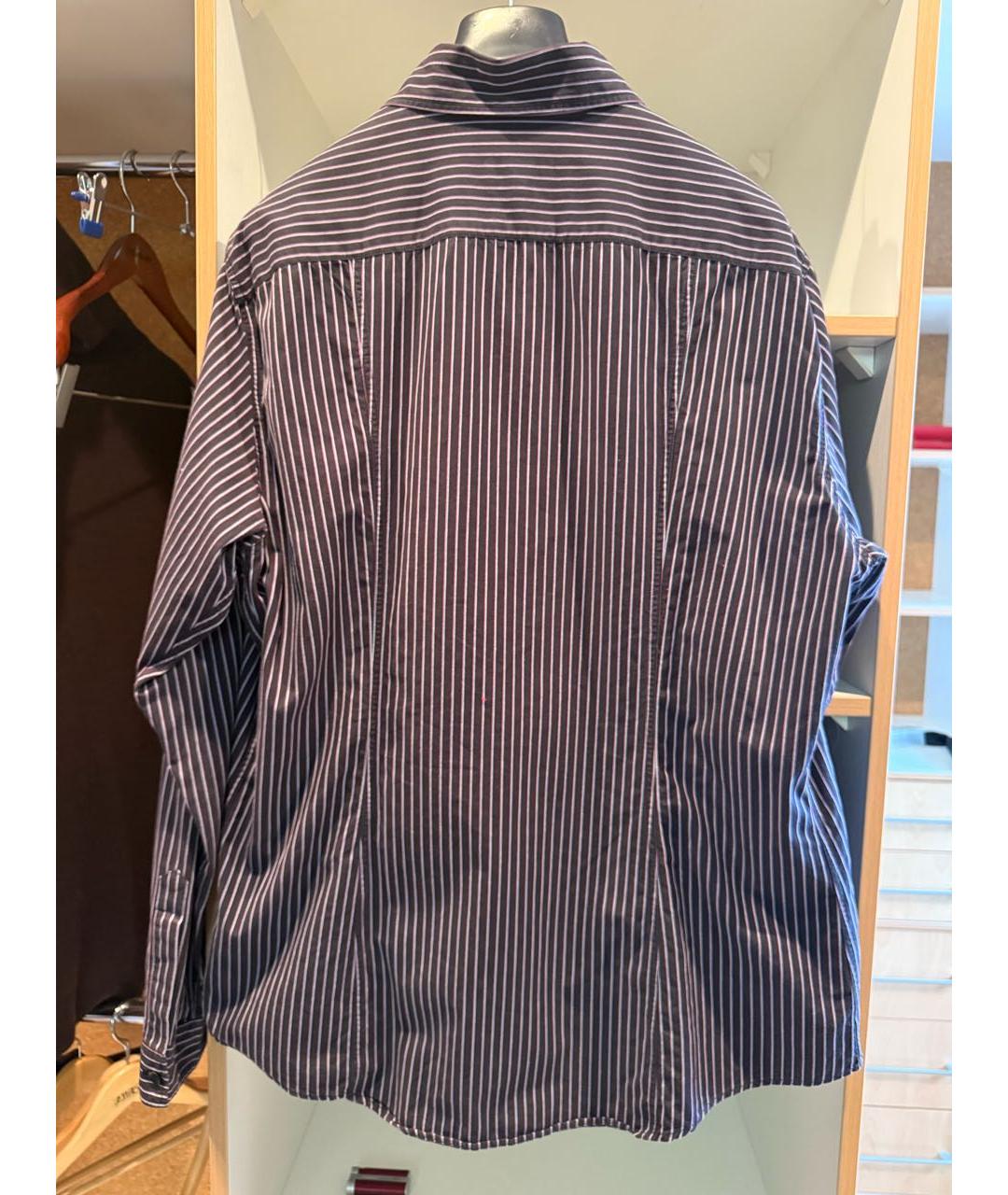 ARMANI JEANS Темно-синяя хлопковая кэжуал рубашка, фото 2