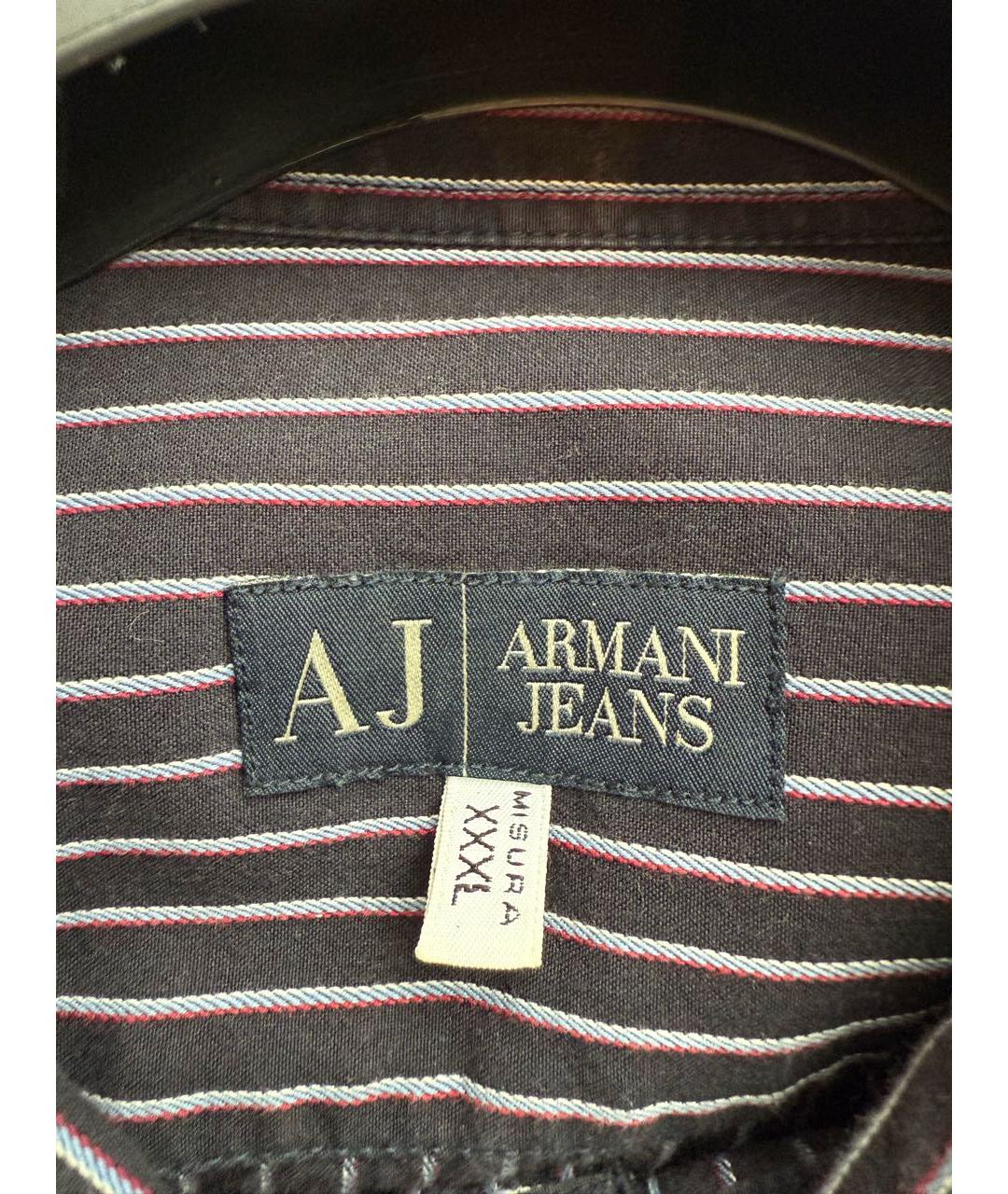 ARMANI JEANS Темно-синяя хлопковая кэжуал рубашка, фото 3