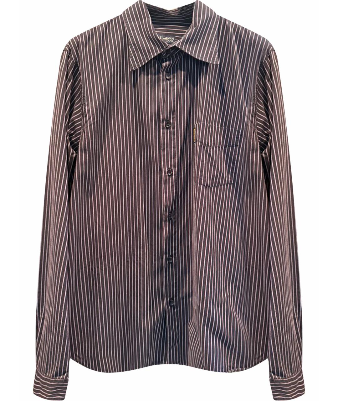 ARMANI JEANS Темно-синяя хлопковая кэжуал рубашка, фото 1