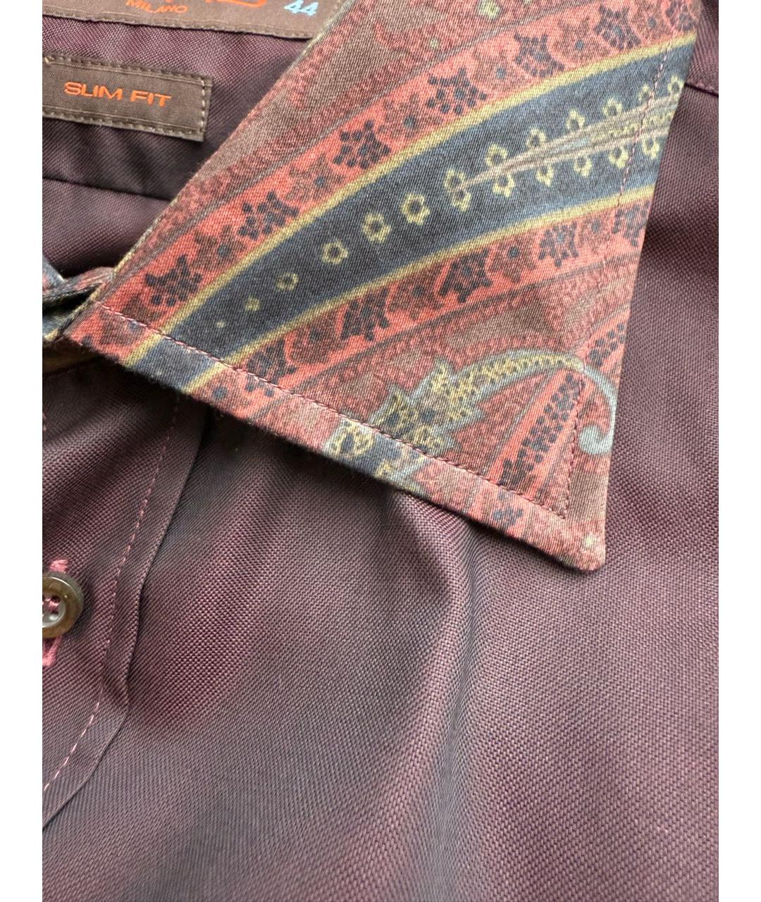 ETRO Бордовая хлопковая классическая рубашка, фото 5