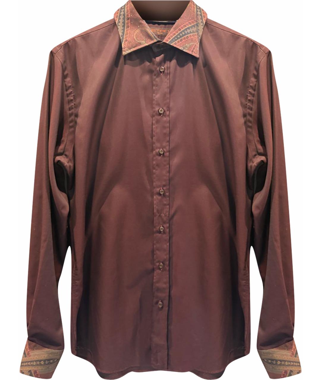 ETRO Бордовая хлопковая классическая рубашка, фото 1