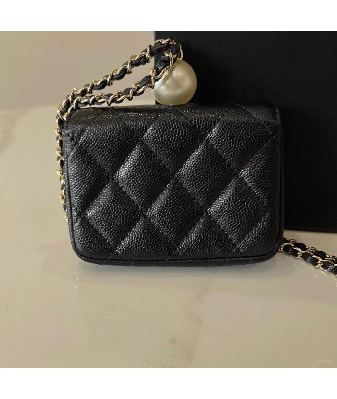 CHANEL Черная кожаная сумка через плечо, фото 3