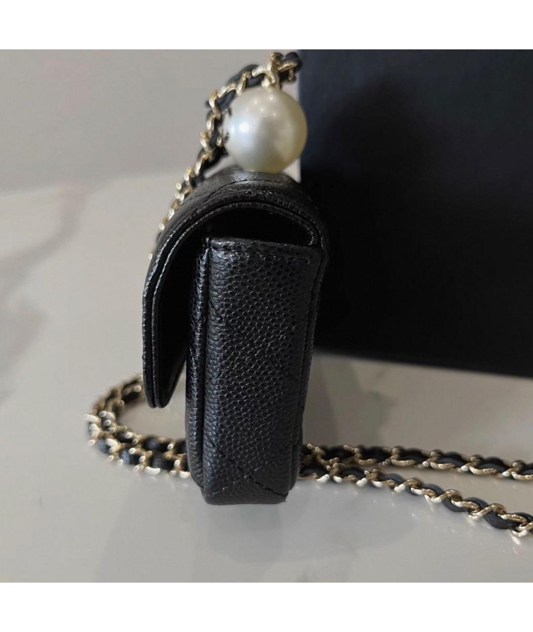 CHANEL Черная кожаная сумка через плечо, фото 5