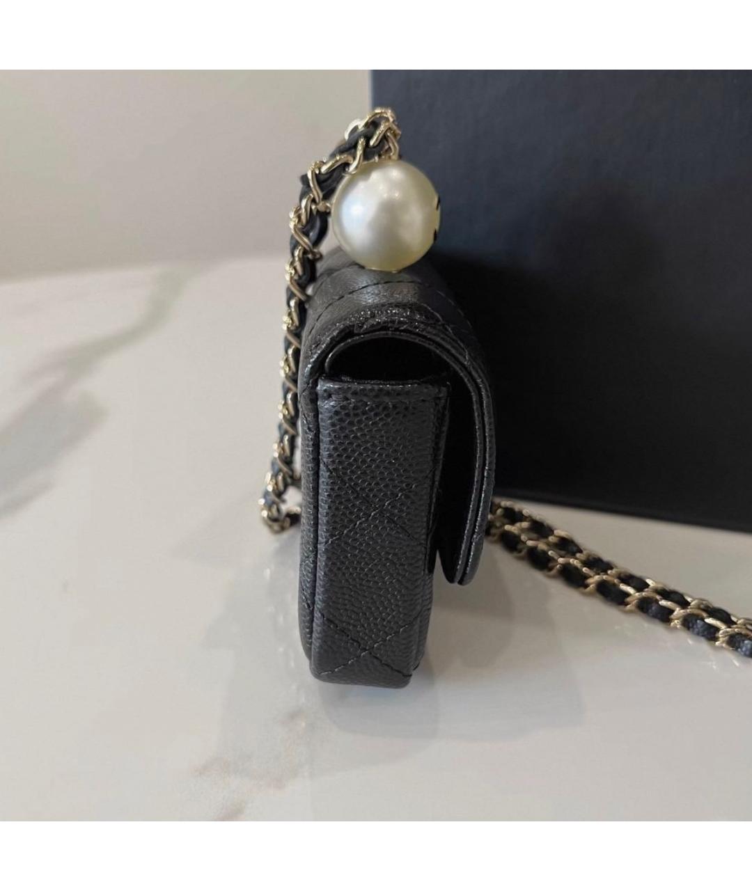 CHANEL Черная кожаная сумка через плечо, фото 4