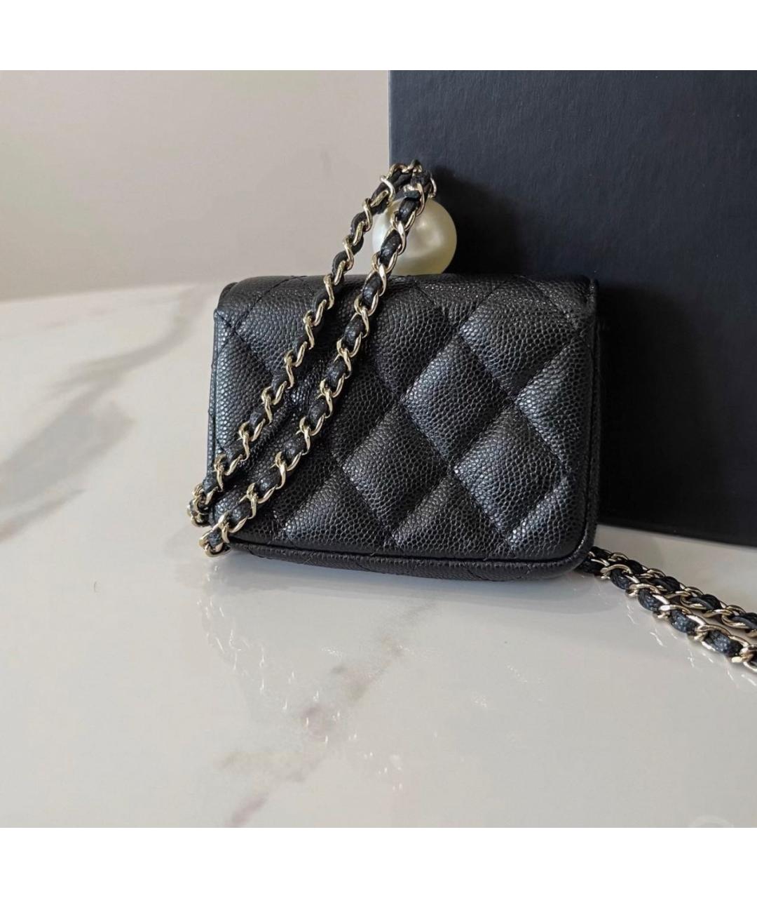 CHANEL Черная кожаная сумка через плечо, фото 2