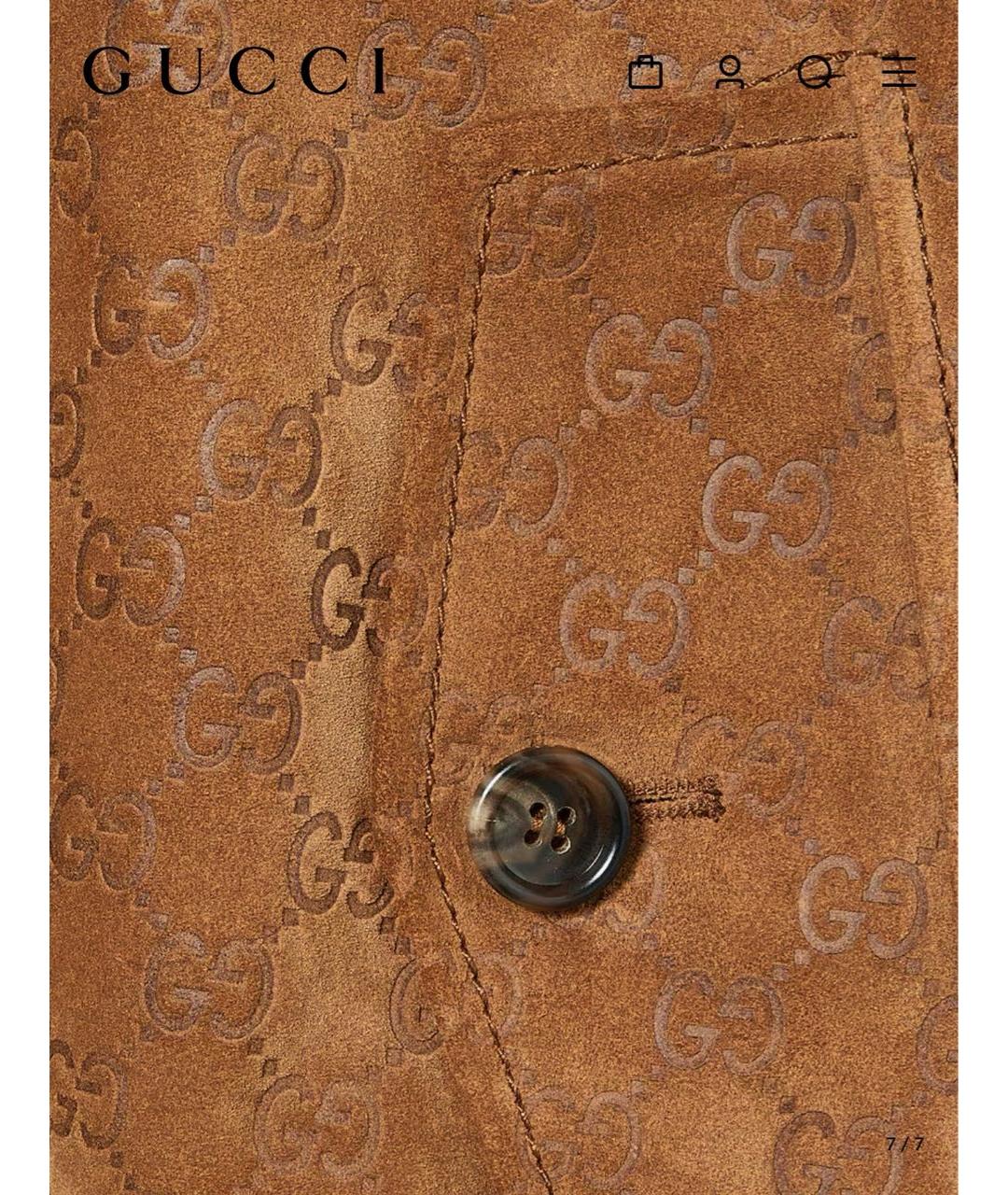 GUCCI Коричневая замшевая куртка, фото 4