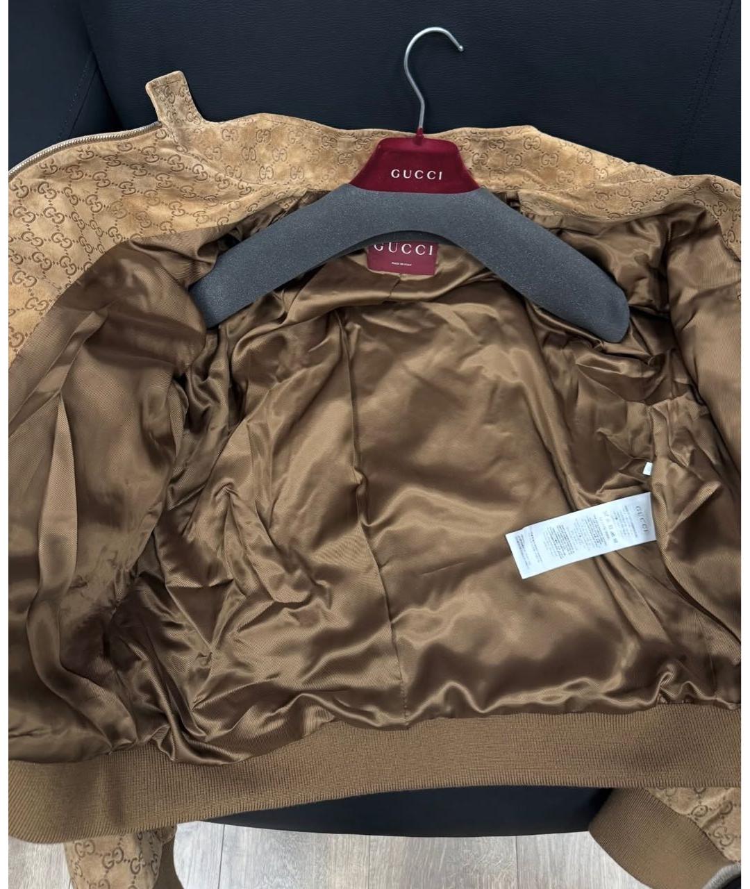 GUCCI Коричневая замшевая куртка, фото 3