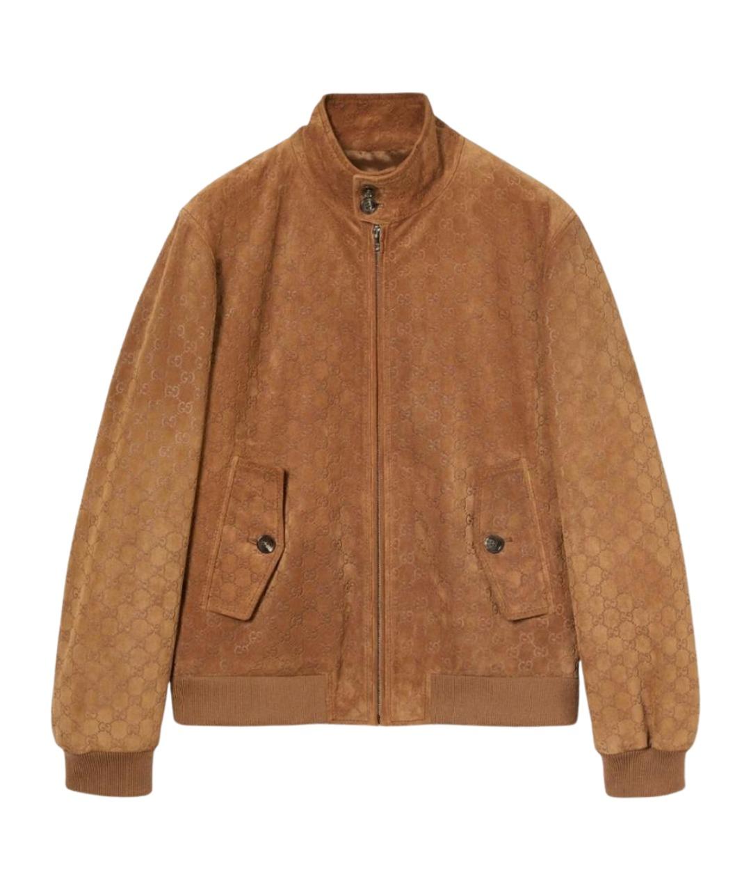 GUCCI Коричневая замшевая куртка, фото 1