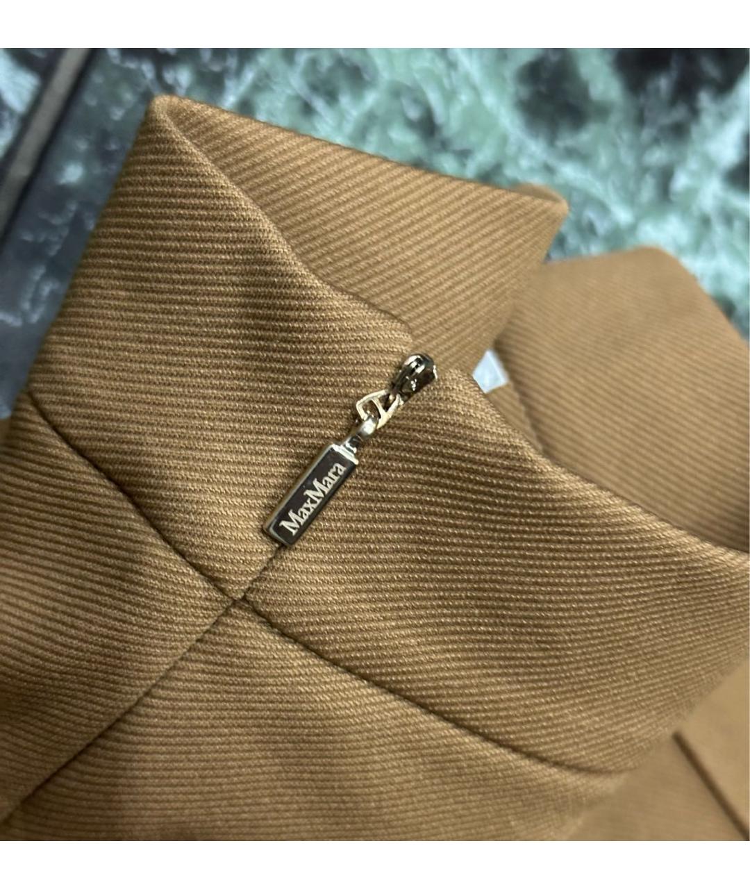 MAX MARA Коричневые синтетические брюки узкие, фото 2