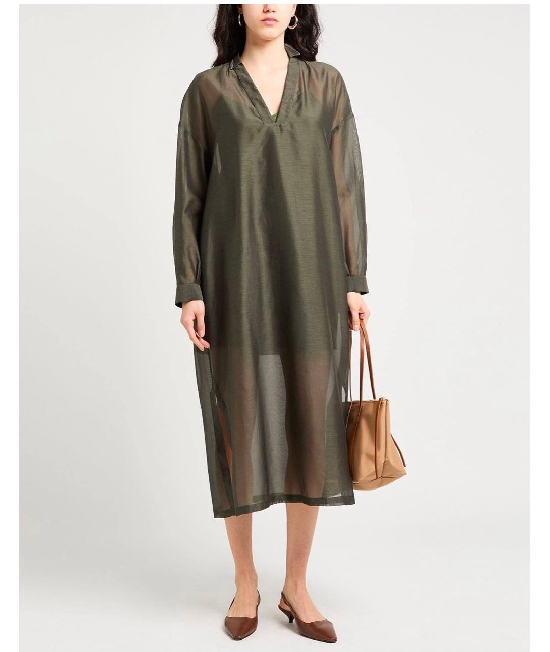 FABIANA FILIPPI Зеленые шелковое платье, фото 6