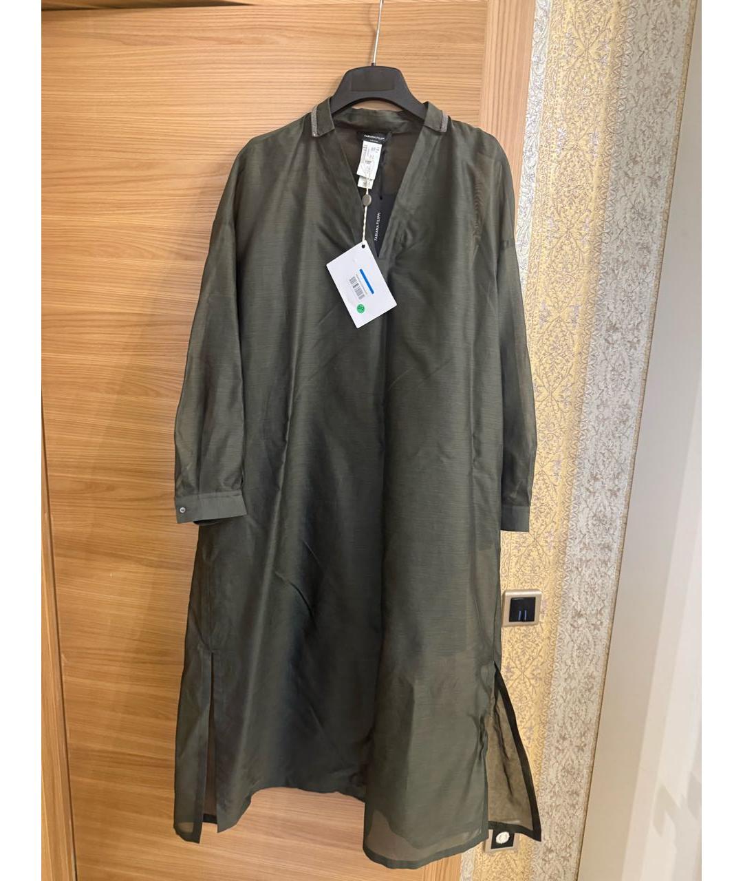 FABIANA FILIPPI Зеленые шелковое платье, фото 2