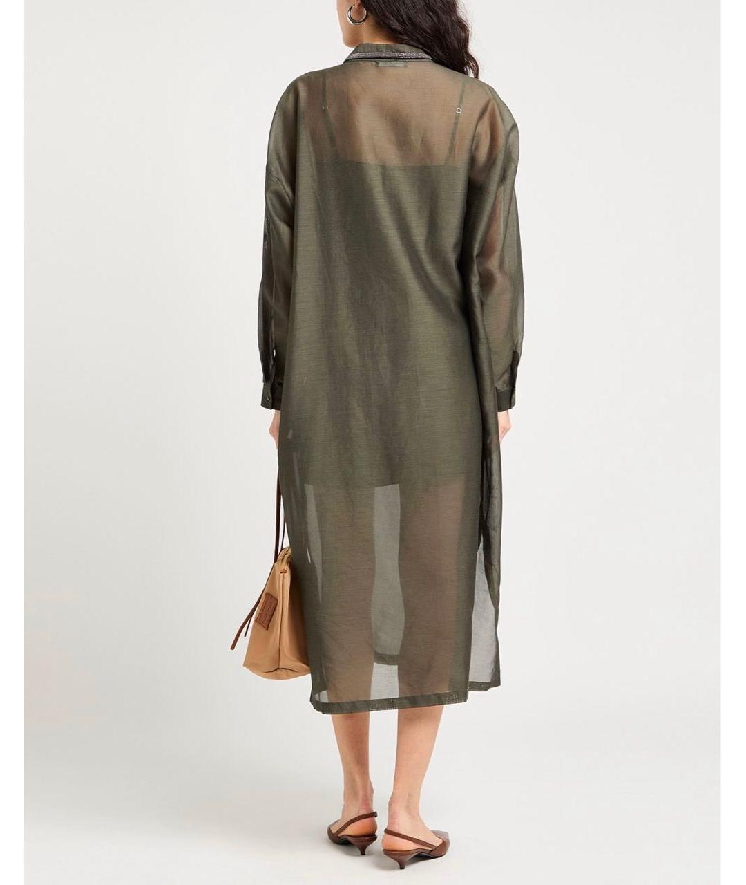 FABIANA FILIPPI Зеленые шелковое платье, фото 7