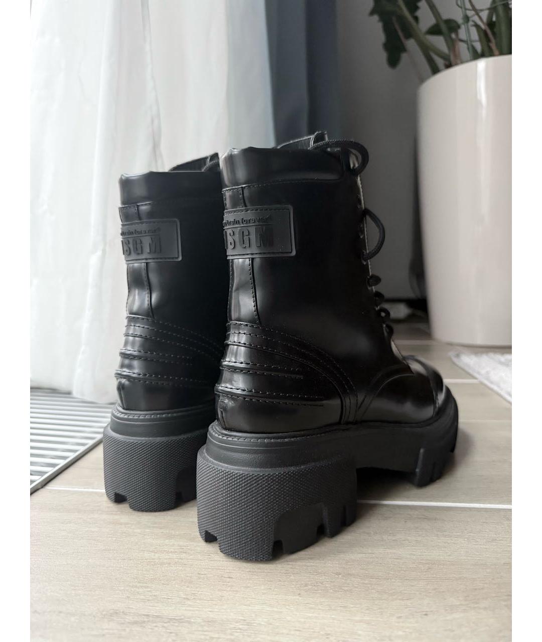 MSGM Черные кожаные ботинки, фото 7