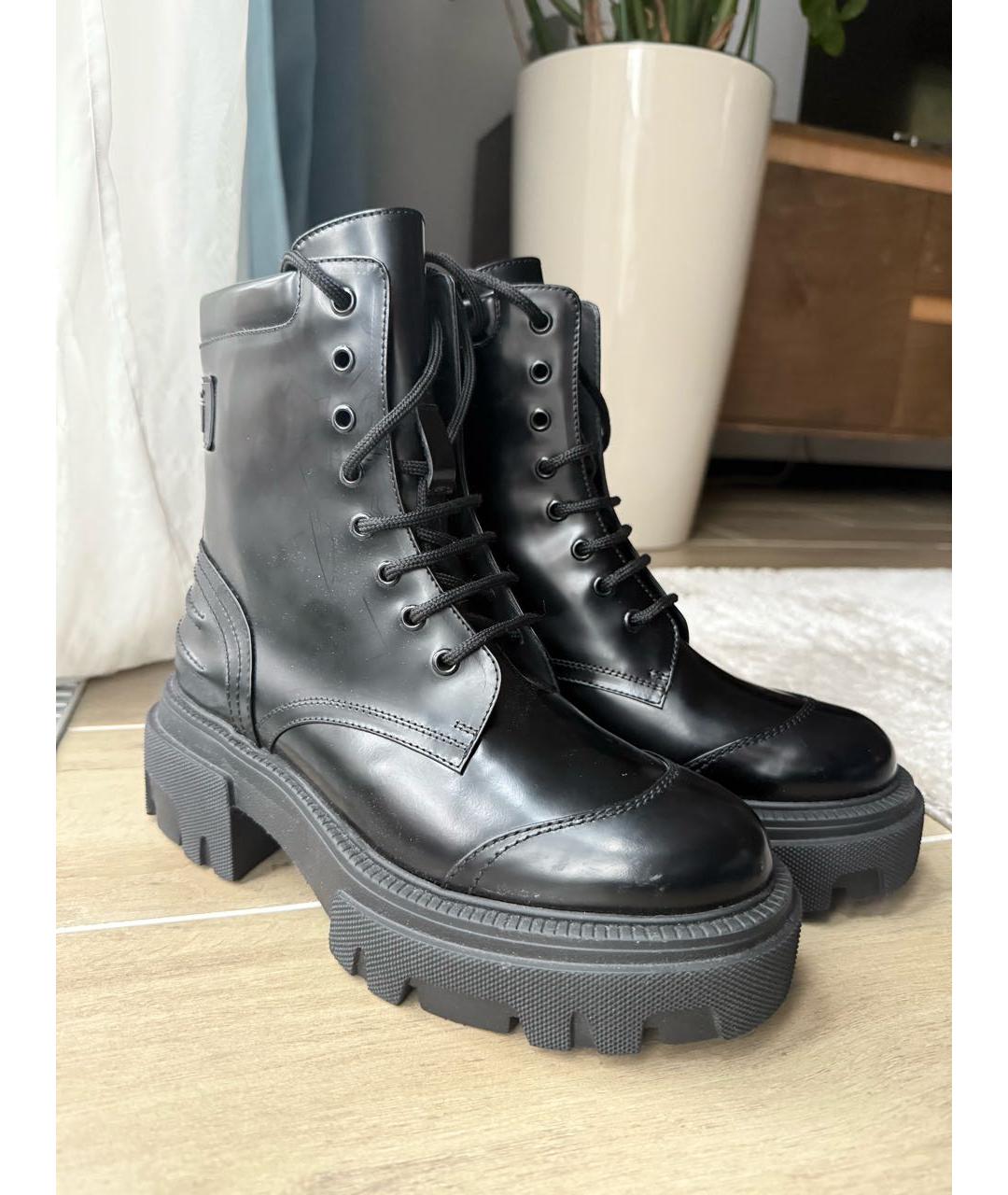 MSGM Черные кожаные ботинки, фото 9