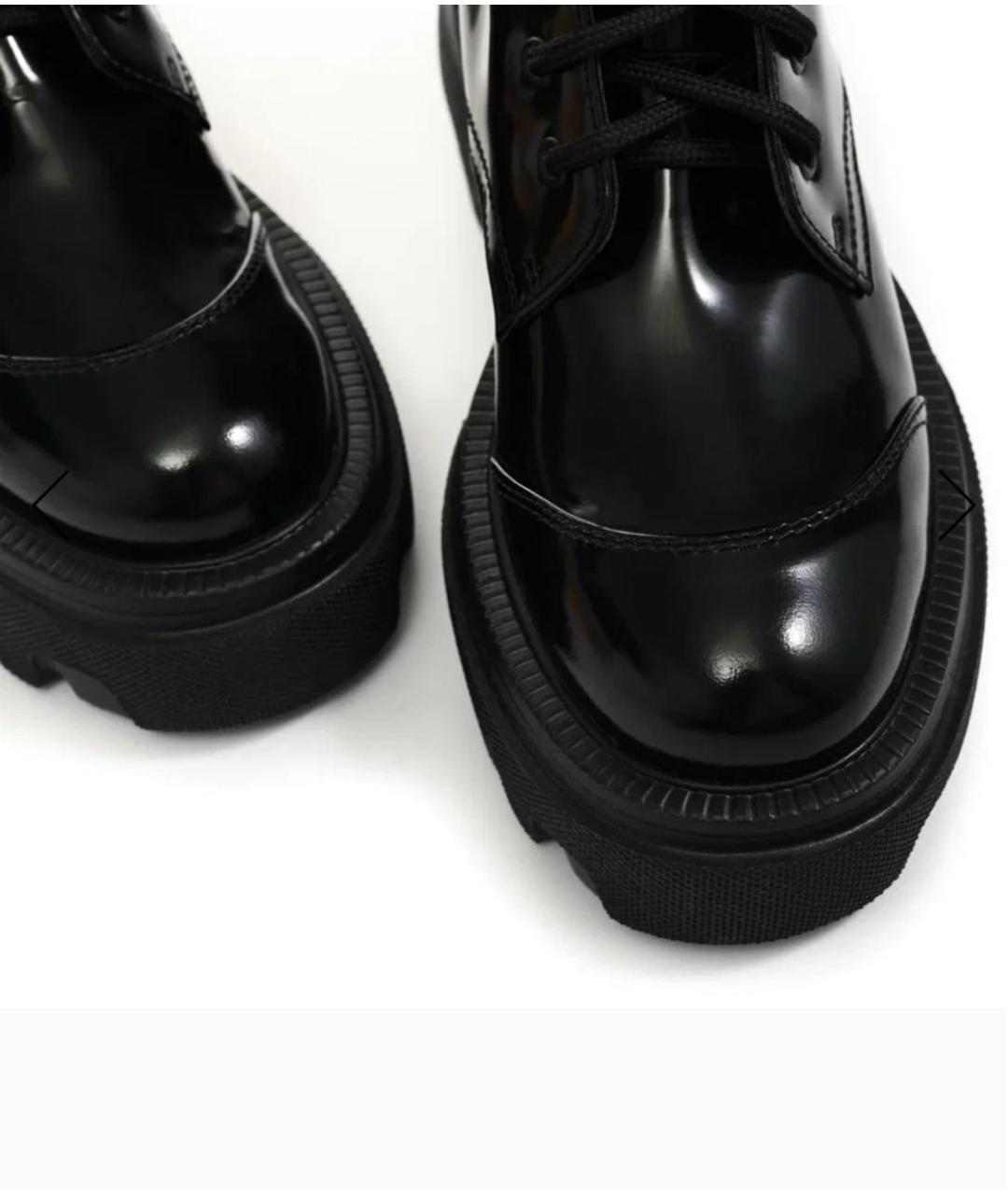 MSGM Черные кожаные ботинки, фото 4