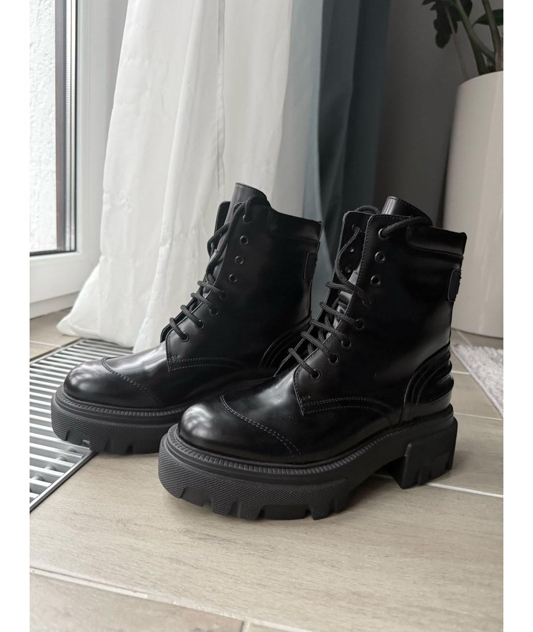 MSGM Черные кожаные ботинки, фото 6