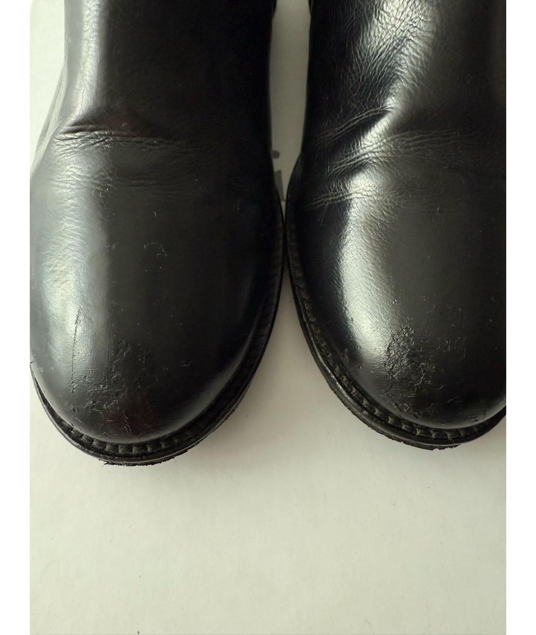 CHRISTIAN DIOR Антрацитовые кожаные полусапоги, фото 6