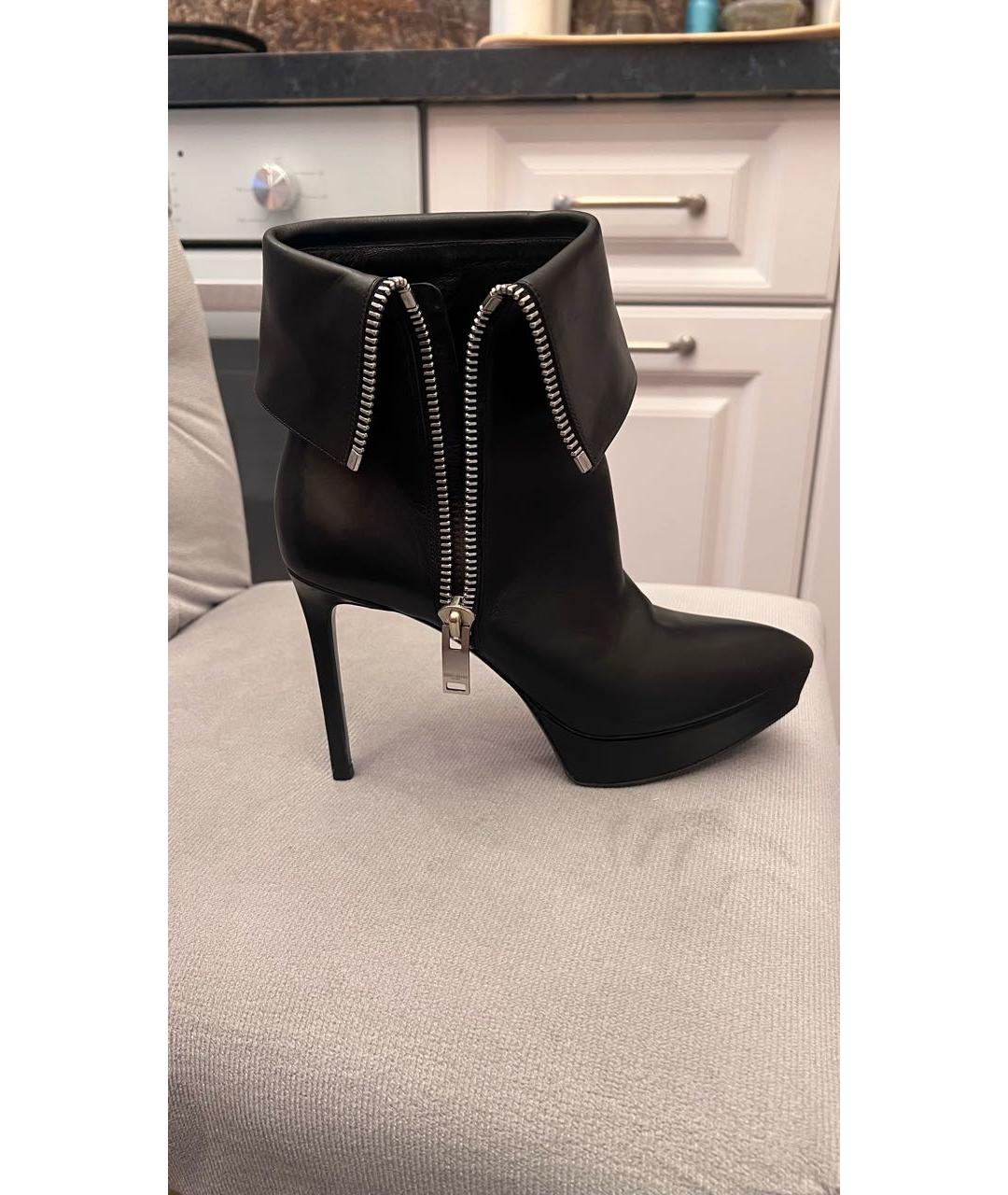 SAINT LAURENT Черные кожаные ботильоны, фото 2