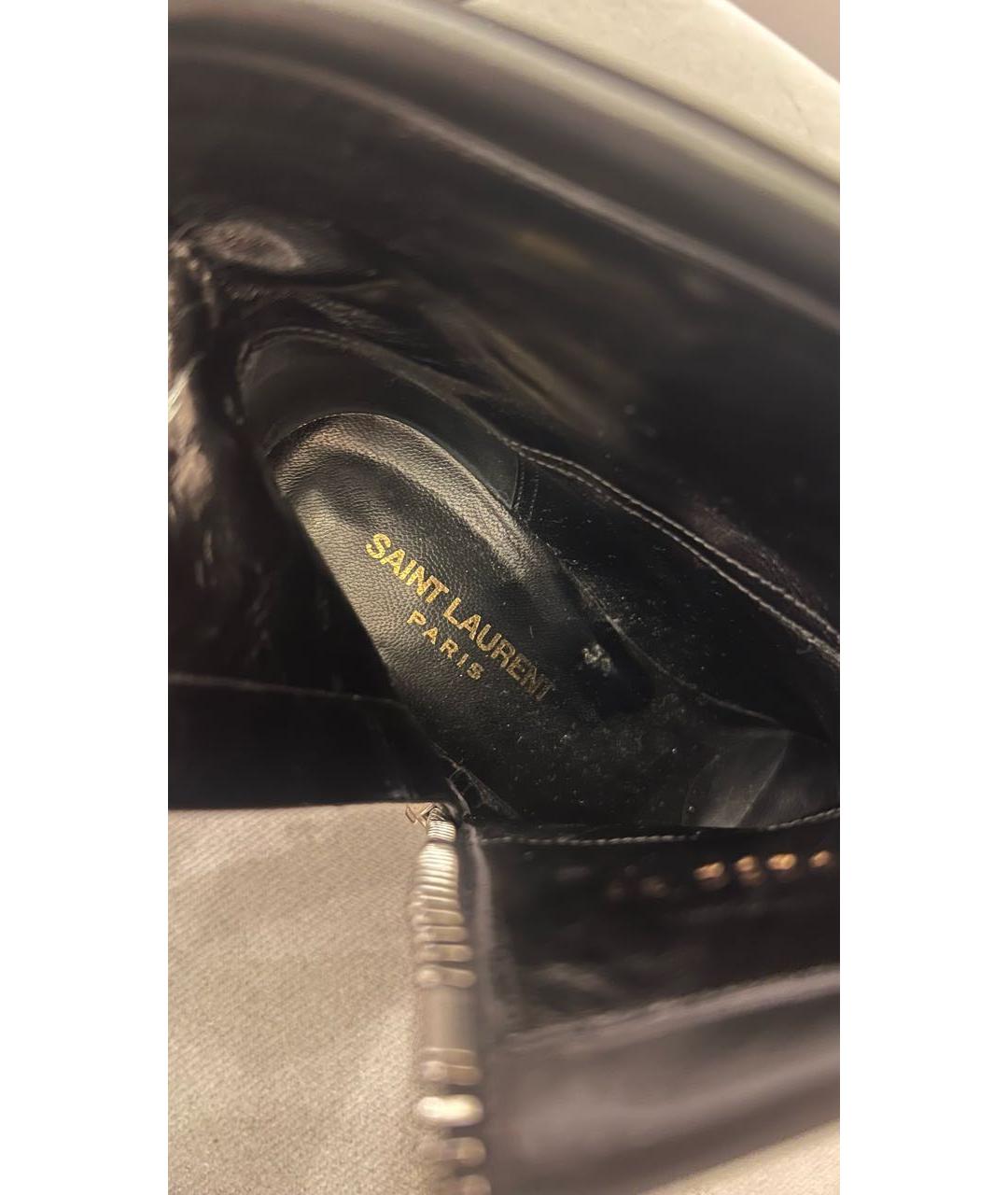 SAINT LAURENT Черные кожаные ботильоны, фото 3