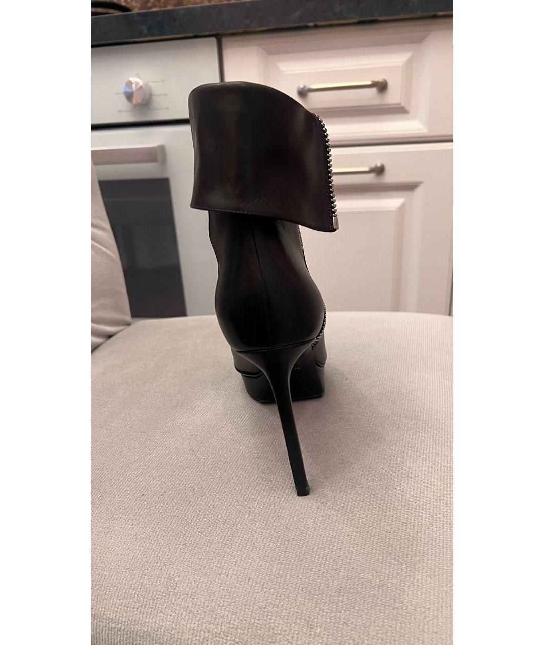 SAINT LAURENT Черные кожаные ботильоны, фото 4