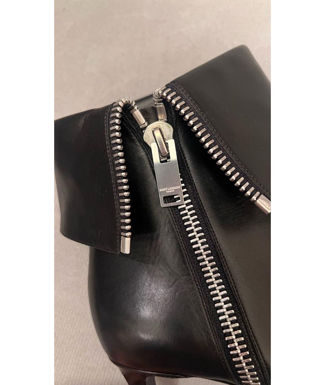 SAINT LAURENT Черные кожаные ботильоны, фото 5