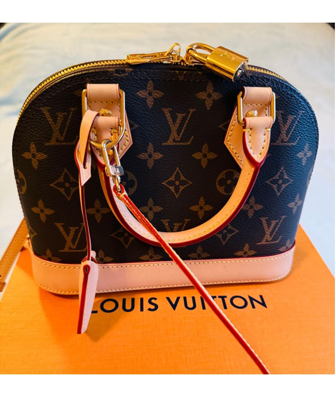 LOUIS VUITTON Коричневая кожаная сумка с короткими ручками, фото 2