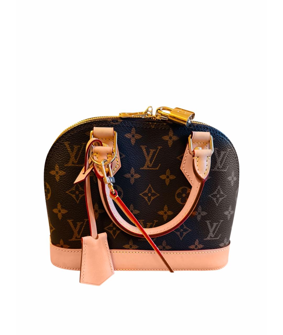 LOUIS VUITTON Коричневая кожаная сумка с короткими ручками, фото 1