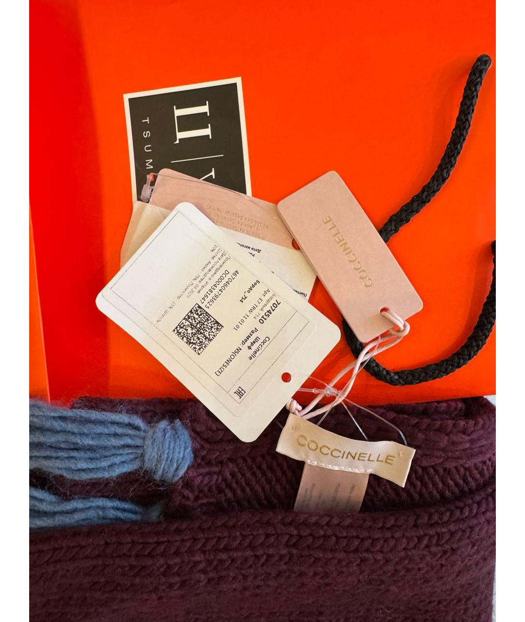 COCCINELLE Бордовый шарф, фото 5