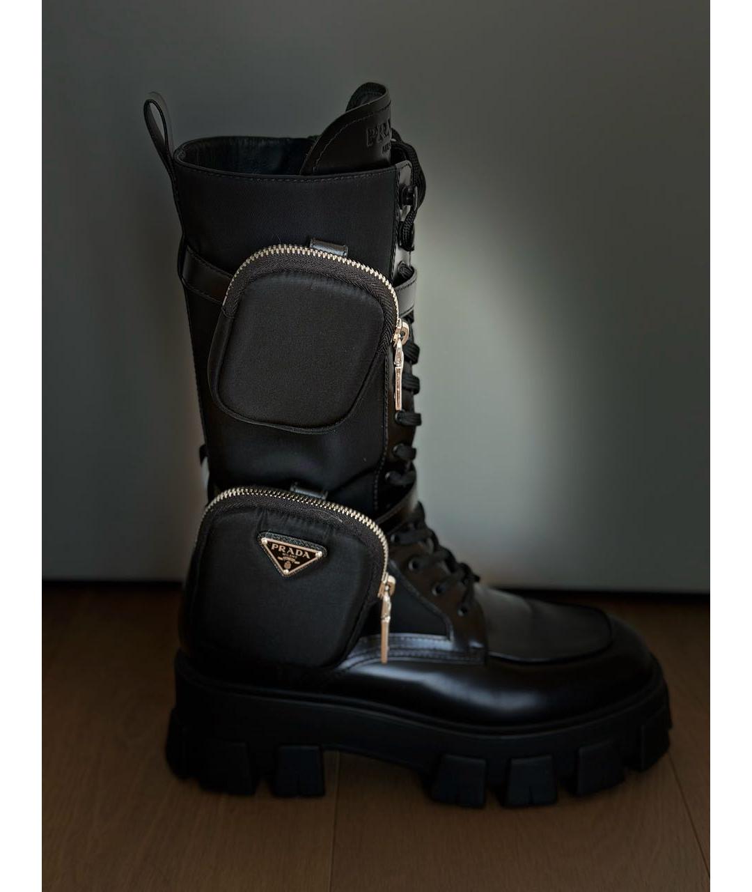 PRADA Черные кожаные сапоги, фото 6
