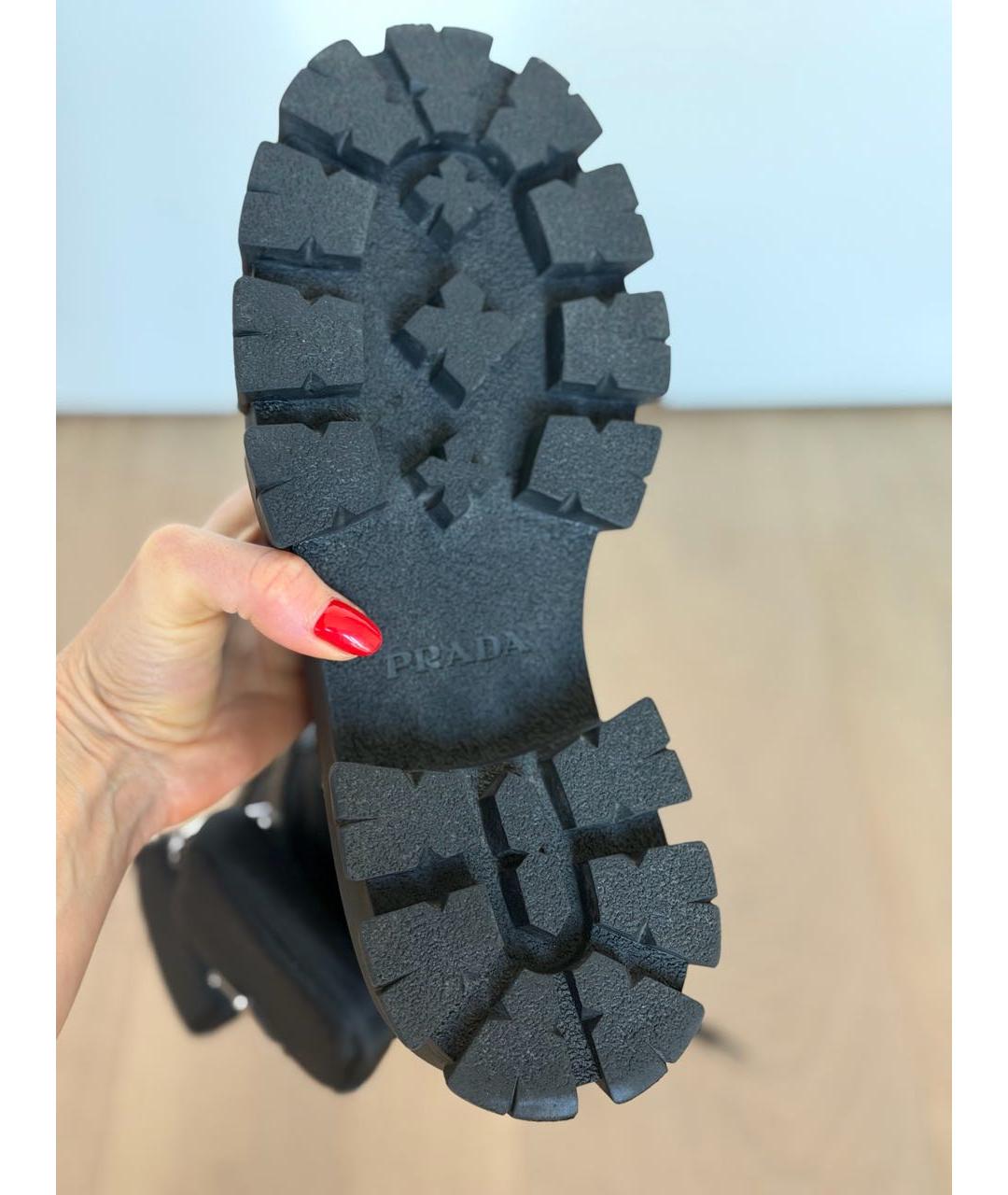 PRADA Черные кожаные сапоги, фото 5