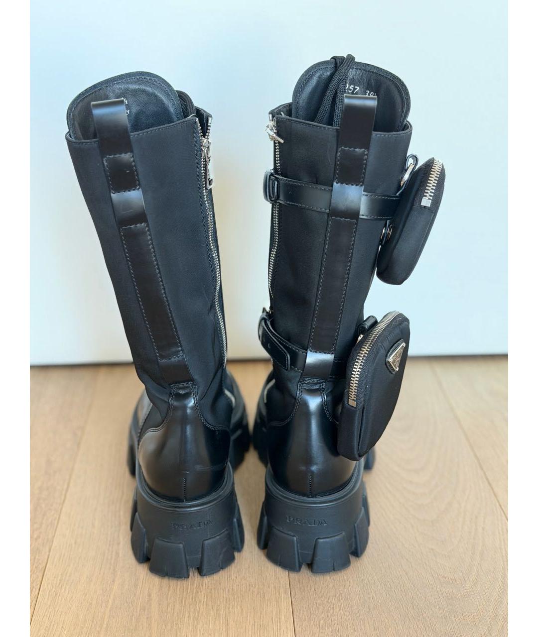 PRADA Черные кожаные сапоги, фото 4