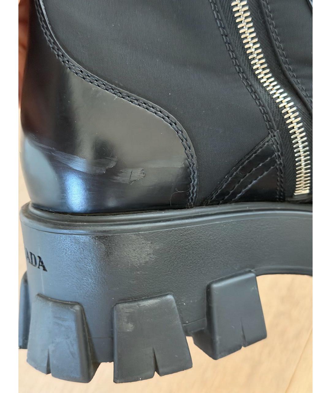 PRADA Черные кожаные сапоги, фото 8