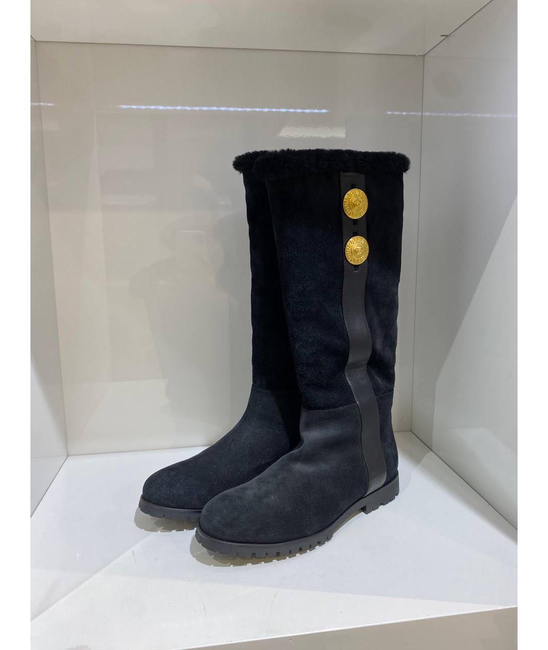 VERSACE Черные замшевые сапоги, фото 2
