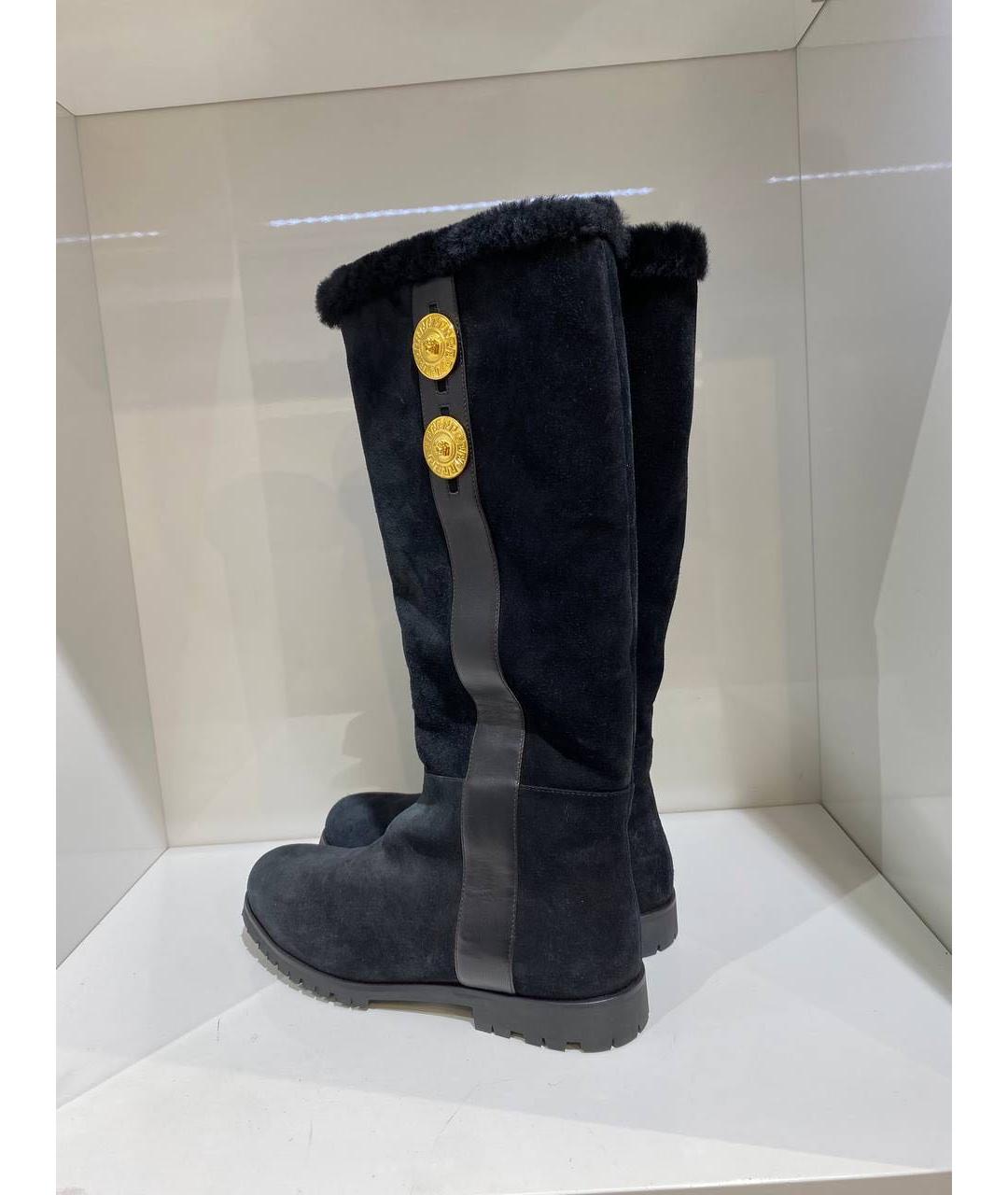 VERSACE Черные замшевые сапоги, фото 3