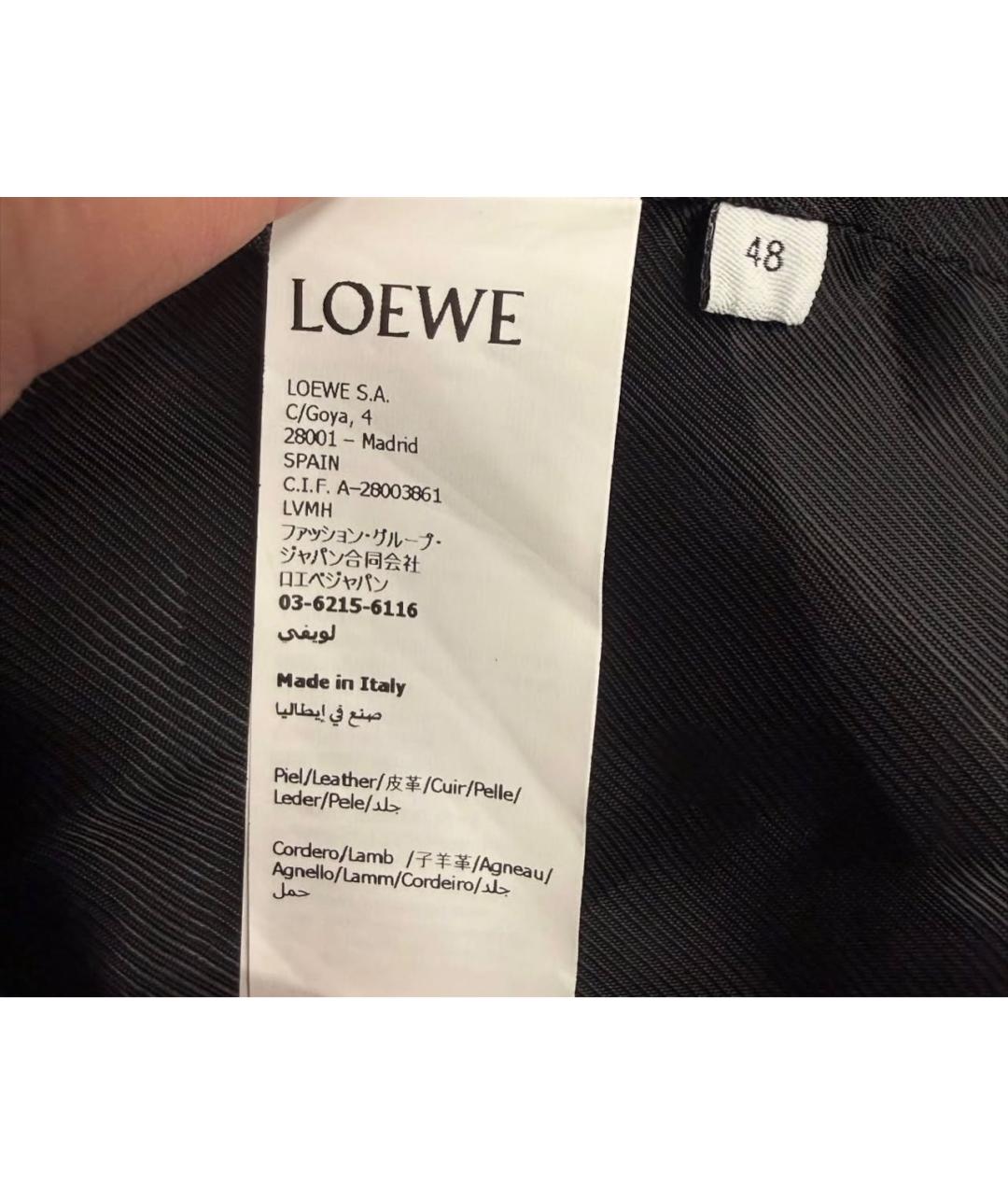 LOEWE Черная кожаная куртка, фото 5