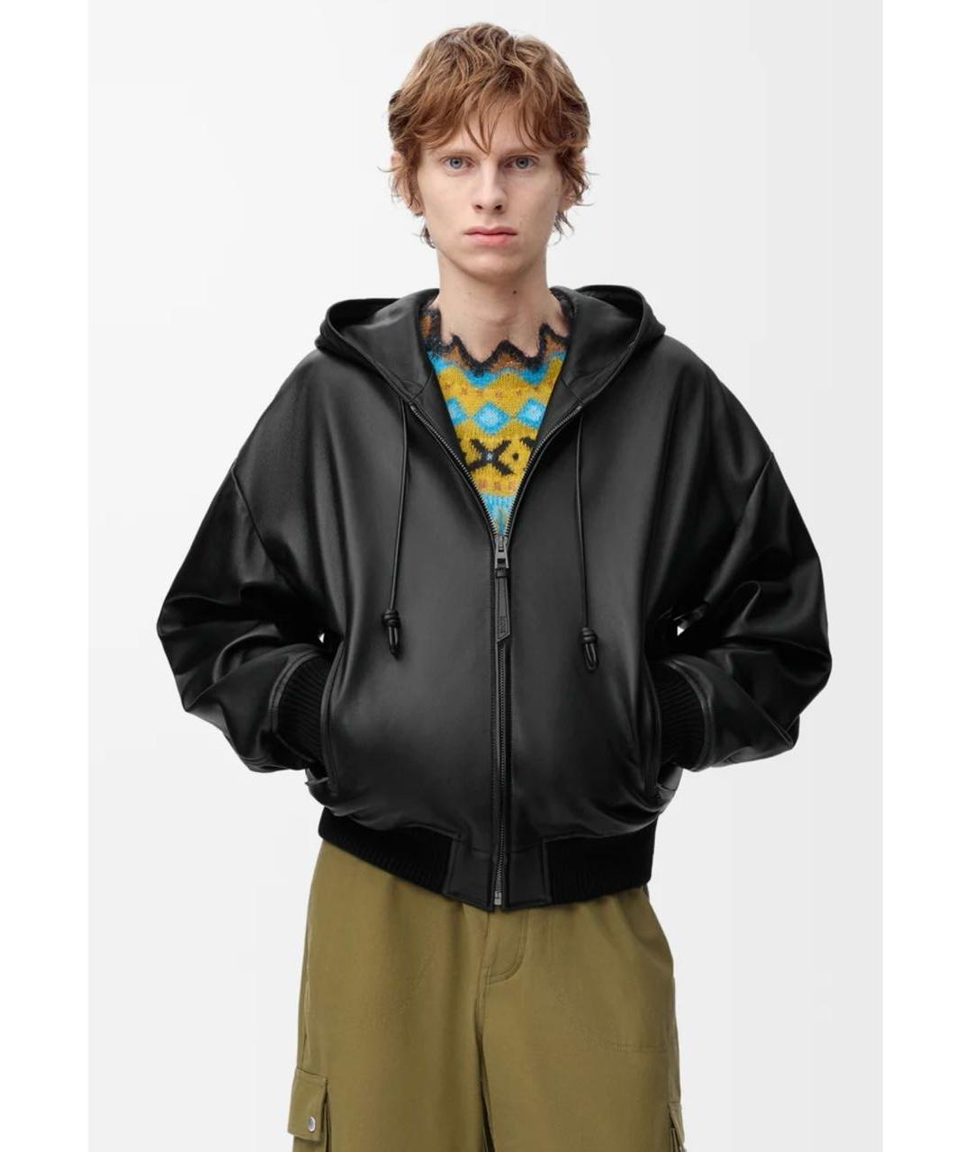 LOEWE Черная кожаная куртка, фото 7