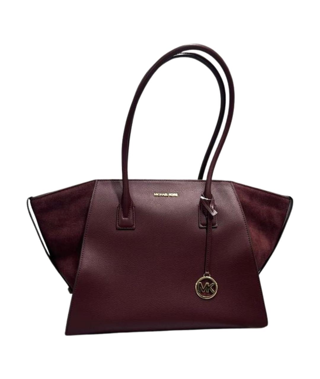 MICHAEL KORS Бордовая кожаная сумка тоут, фото 1
