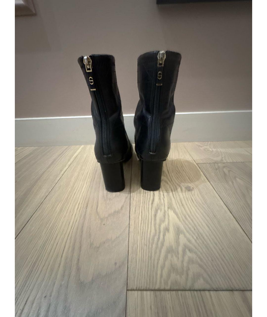 CHRISTIAN DIOR Черные кожаные ботильоны, фото 4