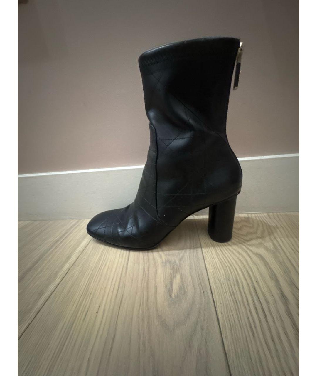 CHRISTIAN DIOR Черные кожаные ботильоны, фото 5