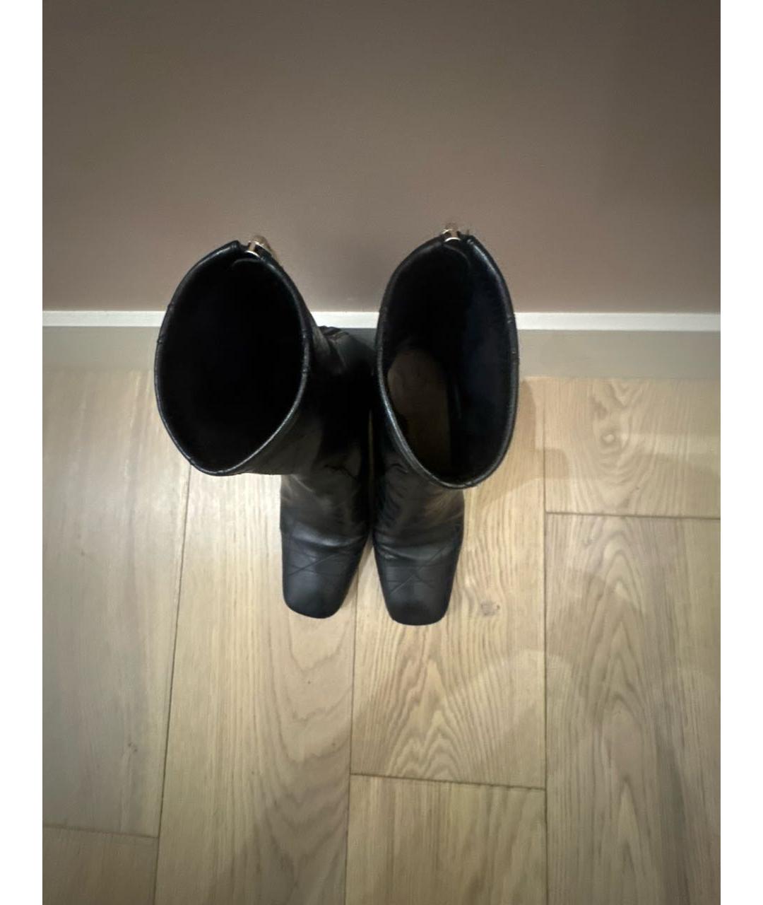 CHRISTIAN DIOR Черные кожаные ботильоны, фото 3