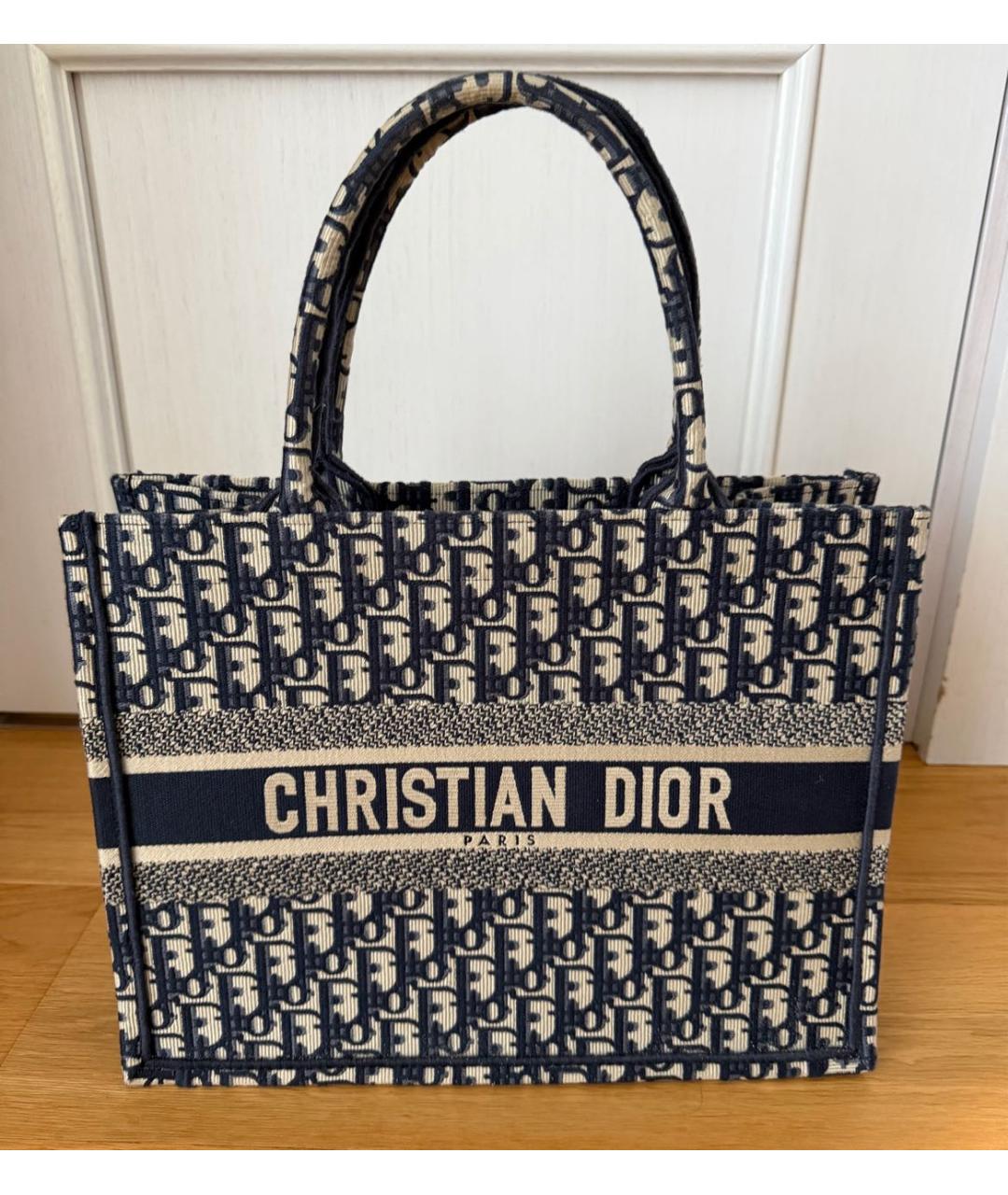 CHRISTIAN DIOR Синяя тканевая пляжная сумка, фото 5