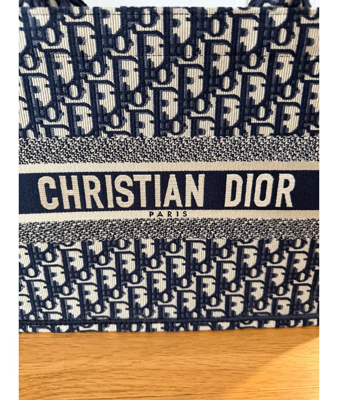 CHRISTIAN DIOR Синяя тканевая пляжная сумка, фото 2